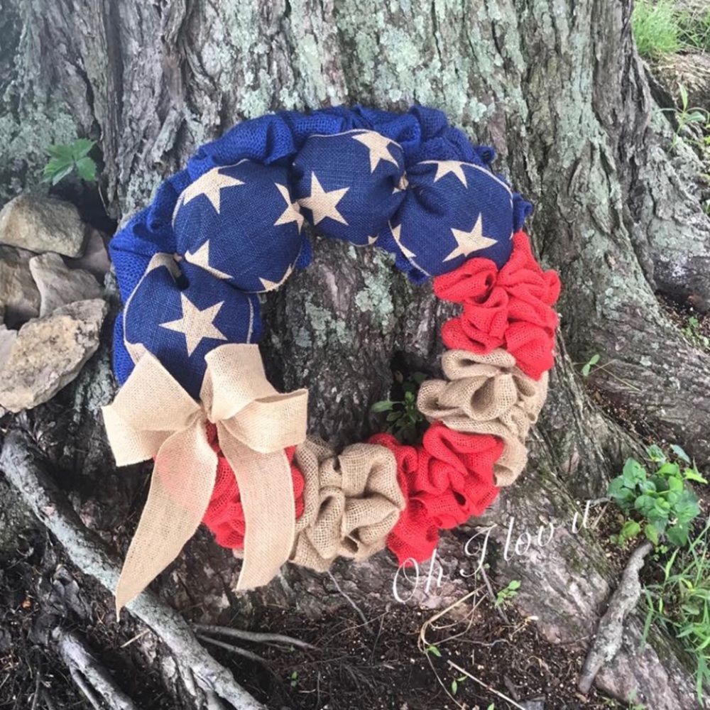 Handmade burlap wreath